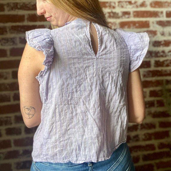 Universal Thread Lavender Flutter Sleeve Blouse - Picture 6 of 6